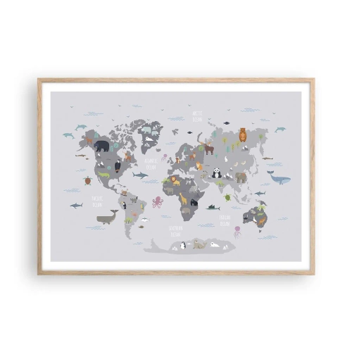 Póster en marco roble claro - Dime de dónde eres... - 100x70 cm