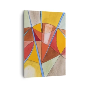 Cuadro sobre lienzo - Impresión de Imagen - Una composición abstracta en vivos colores geométricos. - 70x100cm - Carrusel de sueños - Decoración de pared moderna para salón y dormitorio ARTTOR