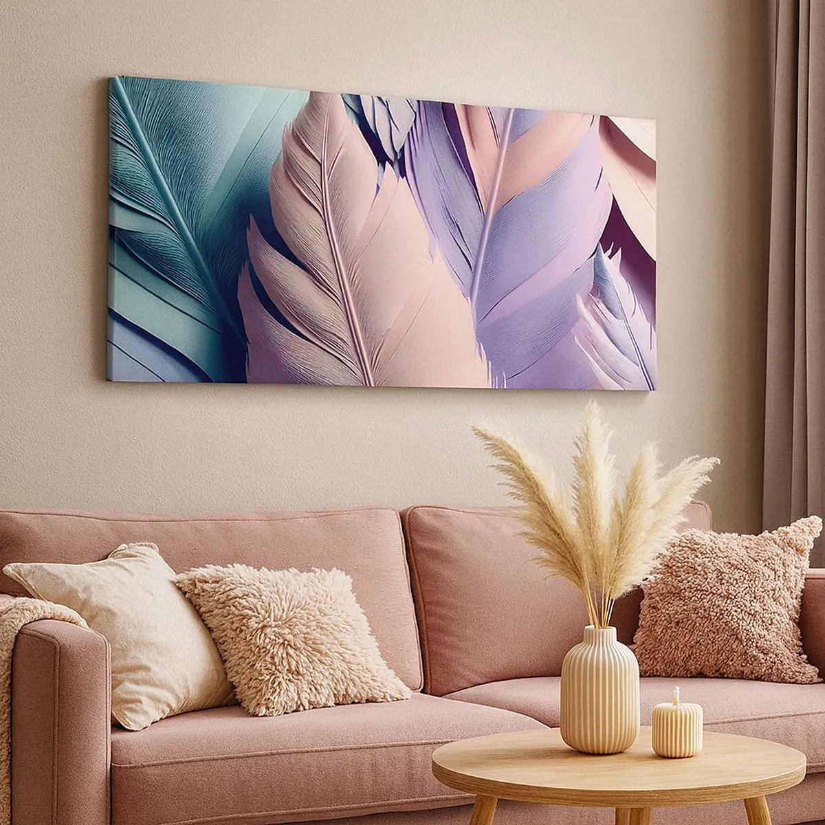 Cuadro sobre lienzo - Impresión de Imagen - Pájaro chic - 100x40 cm