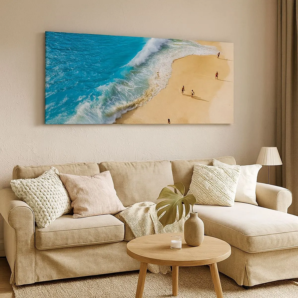 Cuadro sobre lienzo - Impresión de Imagen - Y luego el sol, la playa... - 100x40 cm