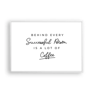 Póster en marco blanco - El secreto del éxito - 100x70 cm