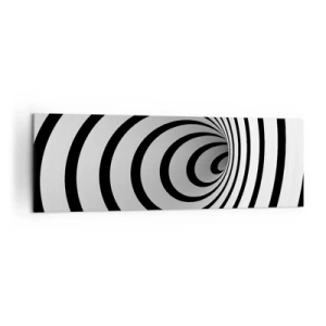 Cuadro sobre lienzo - Impresión de Imagen - Una espiral en blanco y negro que crea un efecto hipnótico. - 160x50cm - ¿Tampoco puedes resistirte? - Decoración de pared moderna para salón y dormitorio ARTTOR