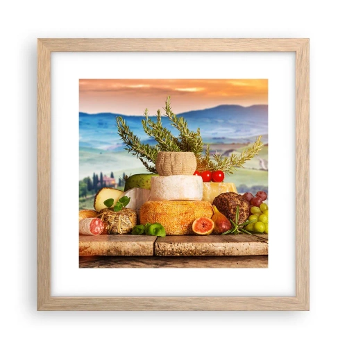 Póster en marco roble claro - La alegría de vivir italiana - 30x30 cm