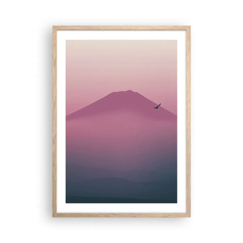 Póster en marco roble claro - Sobre las nubes - 50x70 cm