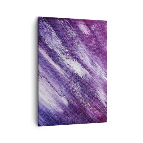 Cuadro sobre lienzo - Impresión de Imagen - Pinceladas abstractas en tonos morados y rosas - 50x70cm - Cuando sopla el viento del sol - Decoración de pared moderna para salón y dormitorio ARTTOR
