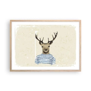 Póster en marco roble claro - Porque me gustan las camisas de rayas - 70x50 cm