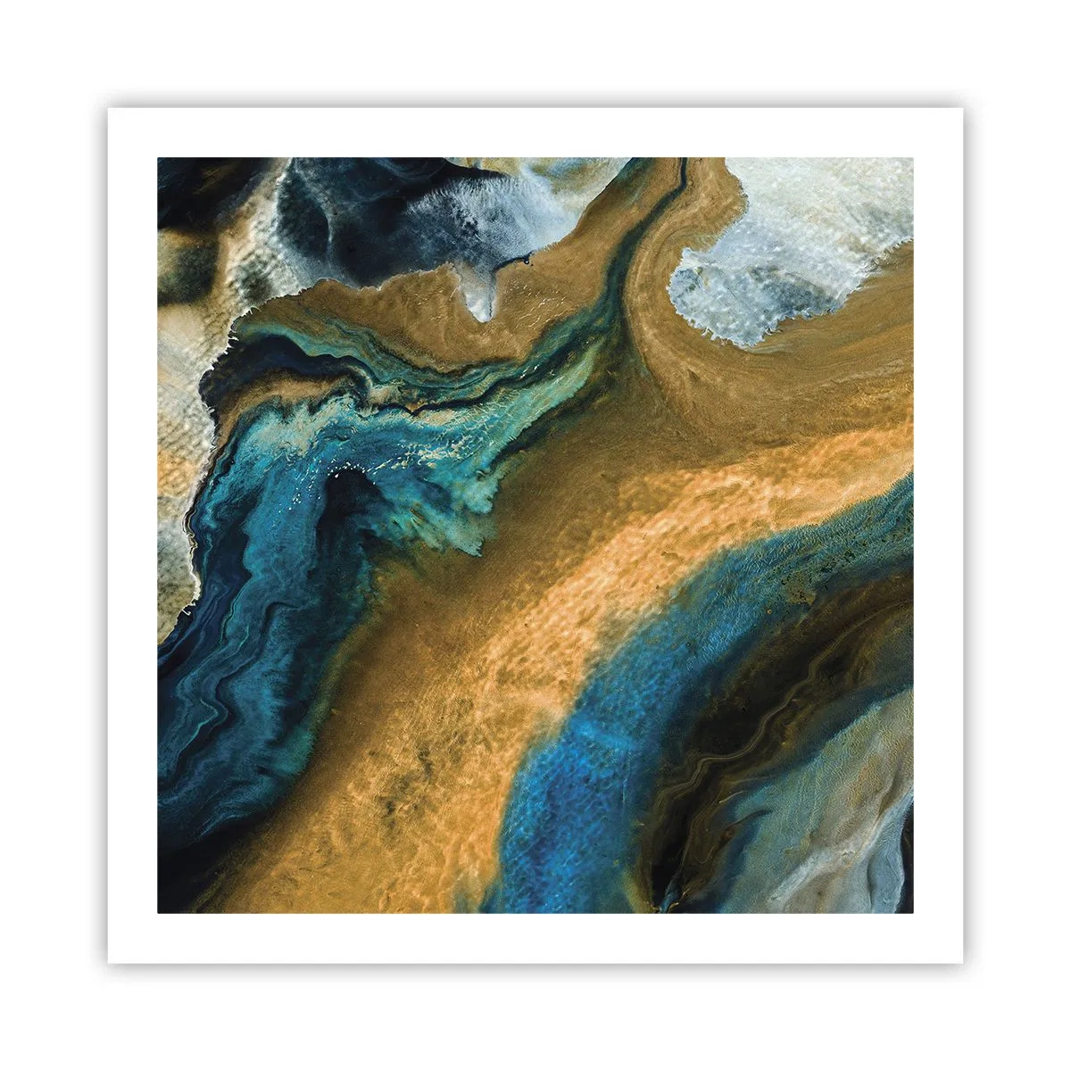 Póster - Azul - amarillo - influencia mutua - 60x60 cm