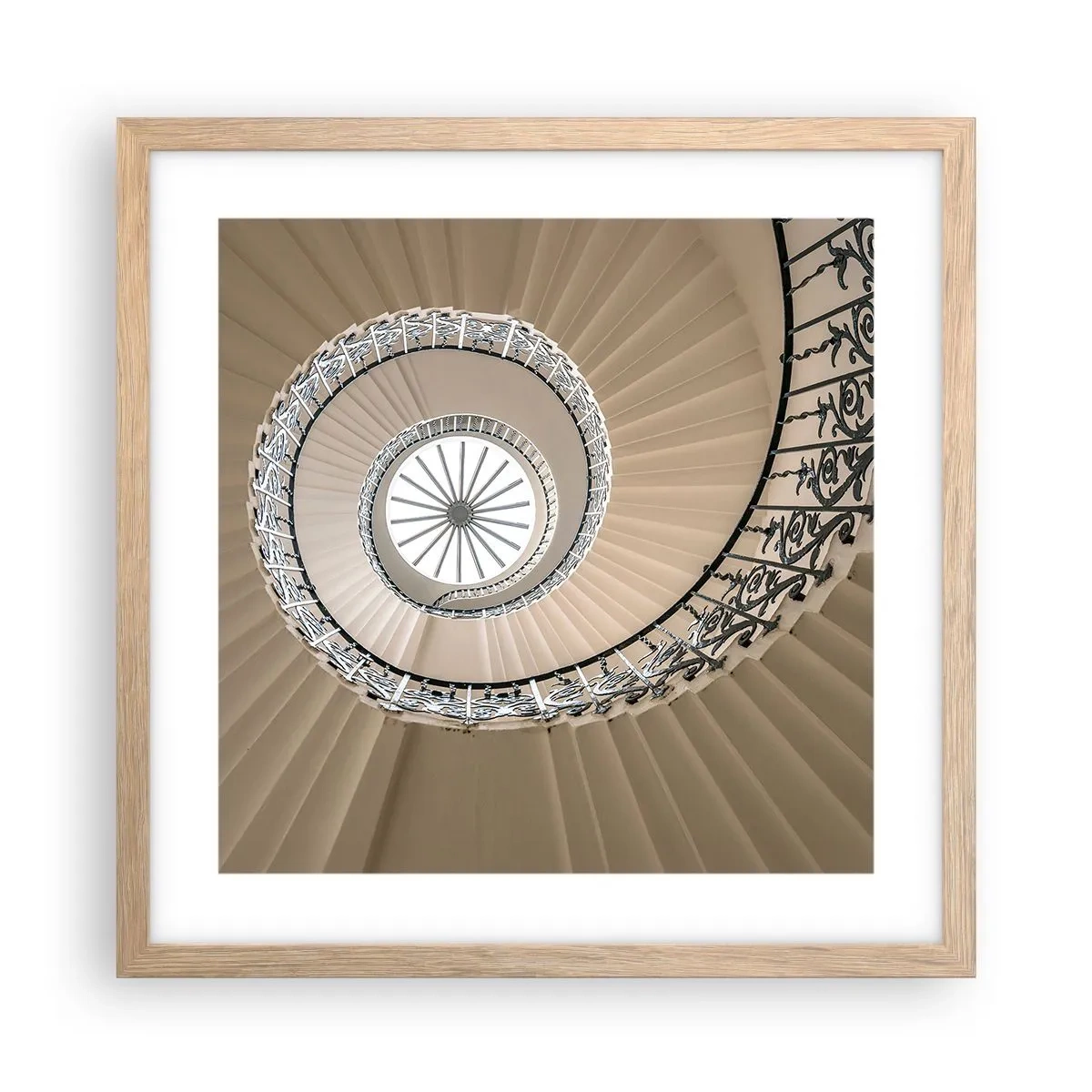 Póster en marco roble claro - En el interior de una concha - 40x40 cm