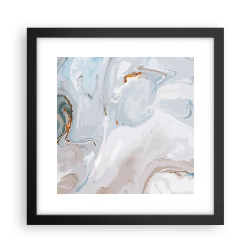 Póster en marco negro - Blanco fusión - 30x30 cm