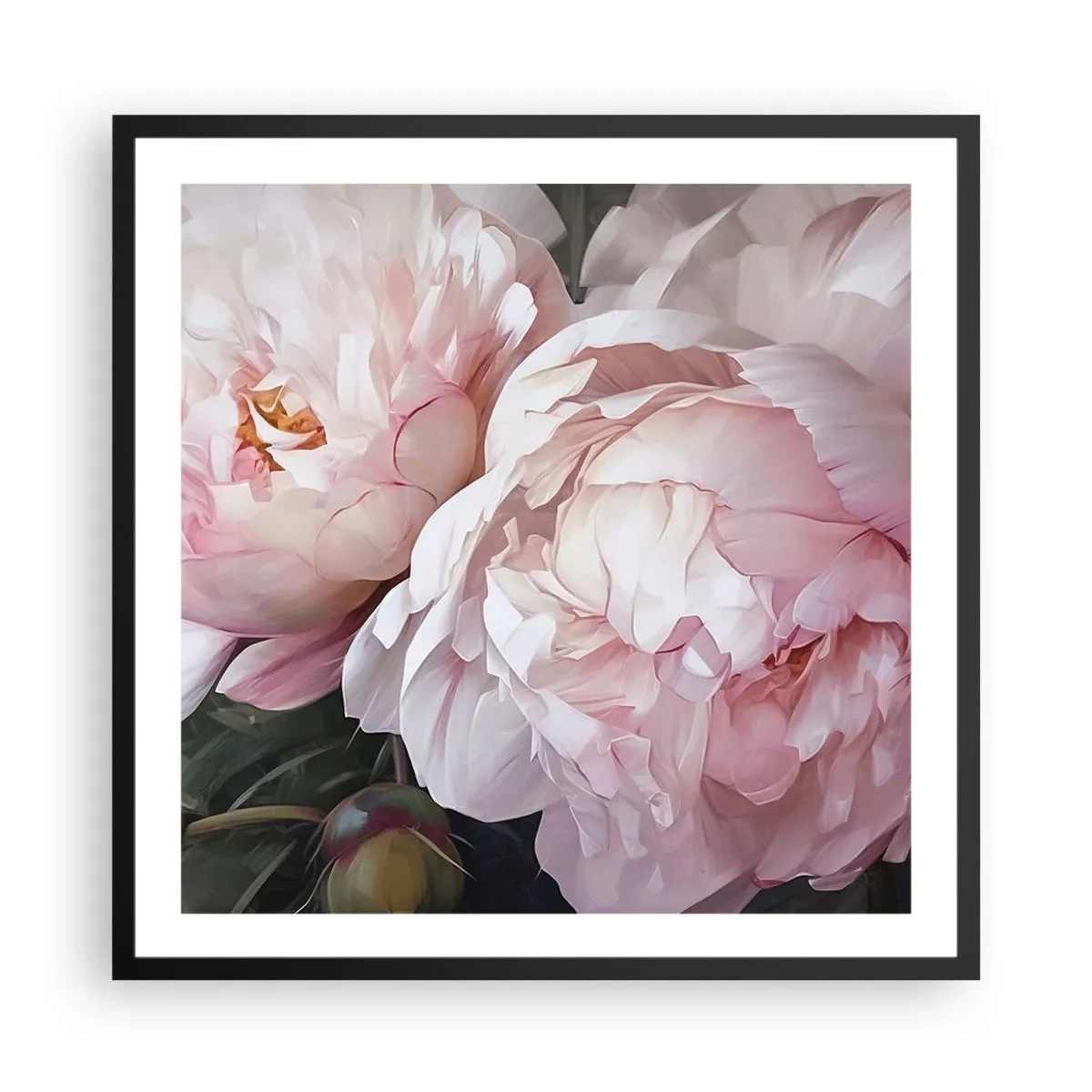 Póster en marco negro - En flor - 60x60 cm