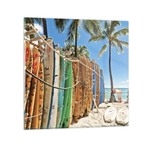 Cuadro sobre vidrio - Impresiones sobre Vidrio - Diversión soleada - 60x60 cm