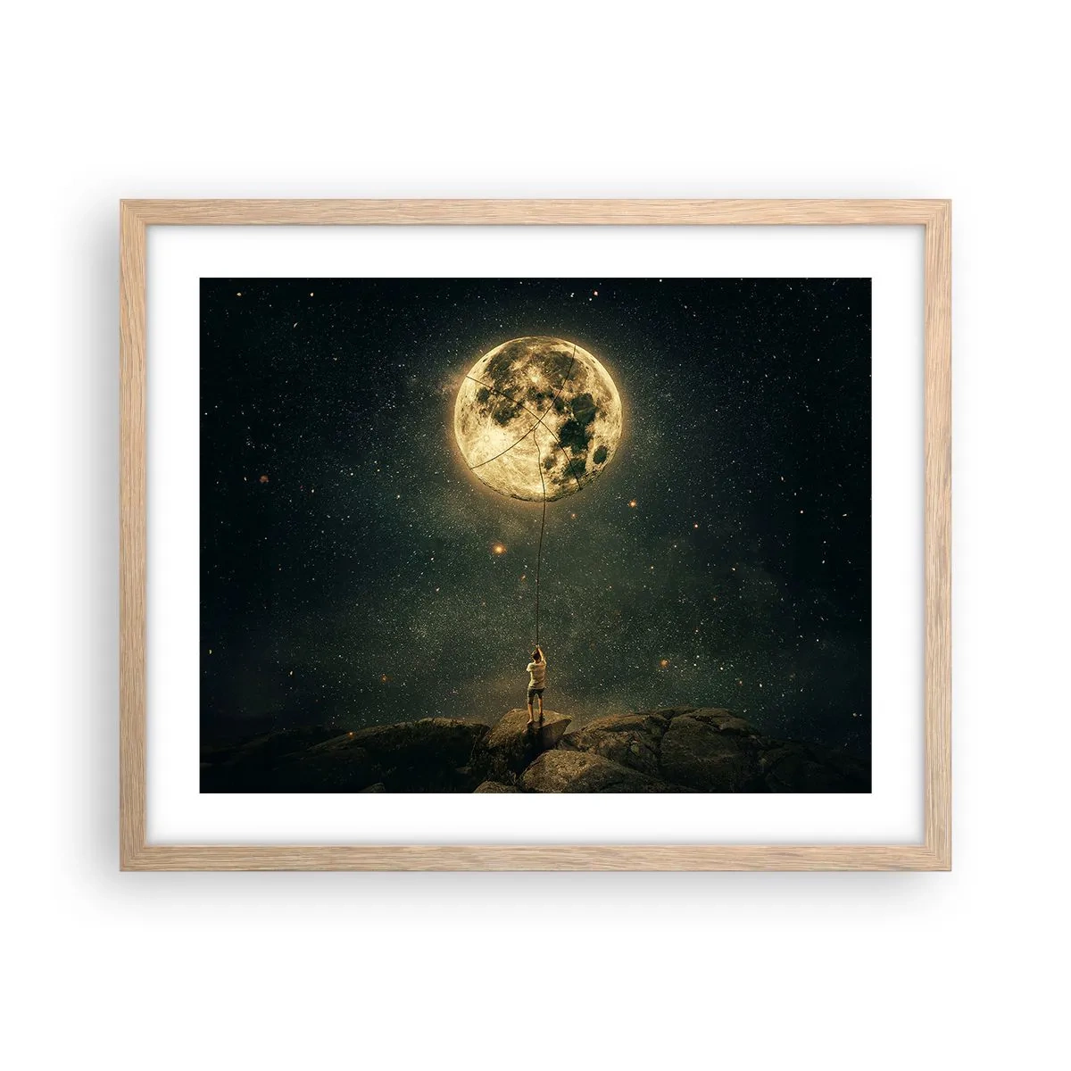 Póster en marco roble claro - El que robó la luna - 50x40 cm