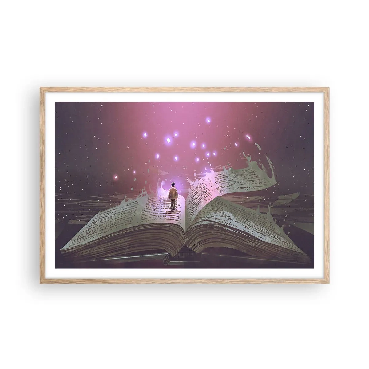 Póster en marco roble claro - Una invitación a otro mundo - 91x61 cm