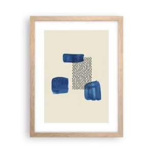 Póster en marco roble claro - Un cuarteto abstracto - 30x40 cm