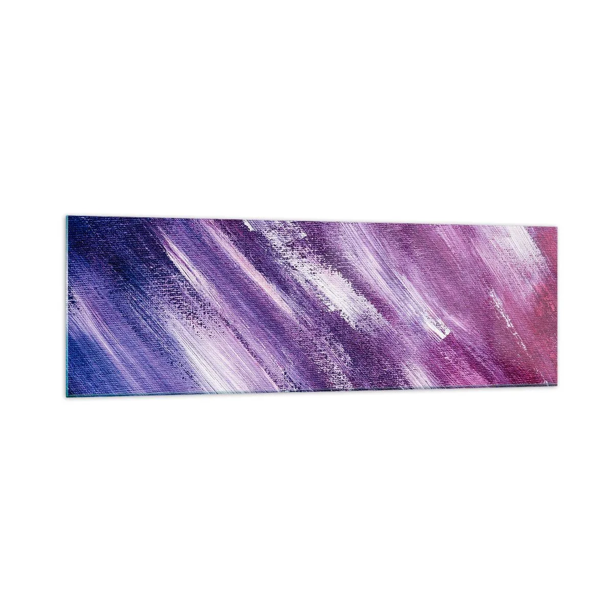 Cuadro sobre vidrio - Impresiones sobre Vidrio - Pinceladas abstractas en tonos morados y rosas - 160x50cm - Cuando sopla el viento del sol - Decoración de pared moderna para salón y dormitorio ARTTOR