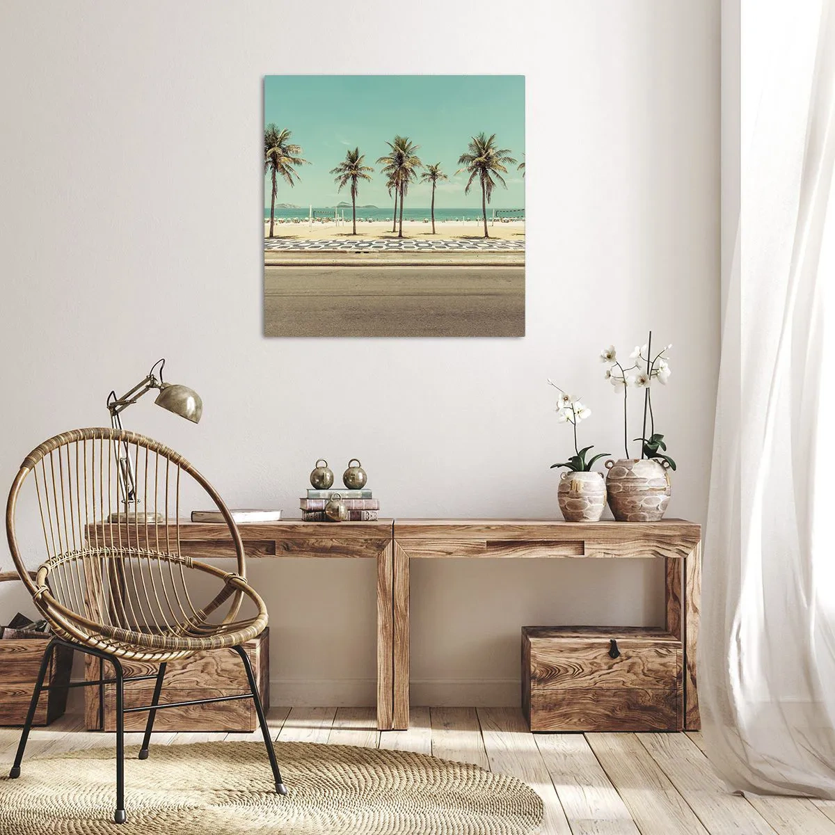 Cuadro sobre lienzo - Impresión de Imagen - En la playa - 60x60 cm