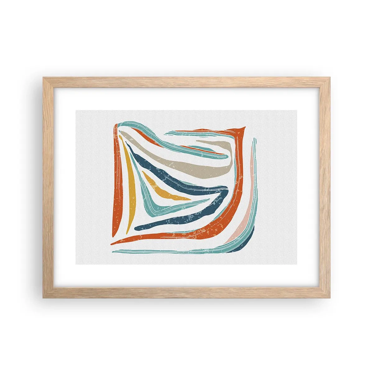 Póster en marco roble claro - Abstracción sonriente y amistosa - 40x30 cm