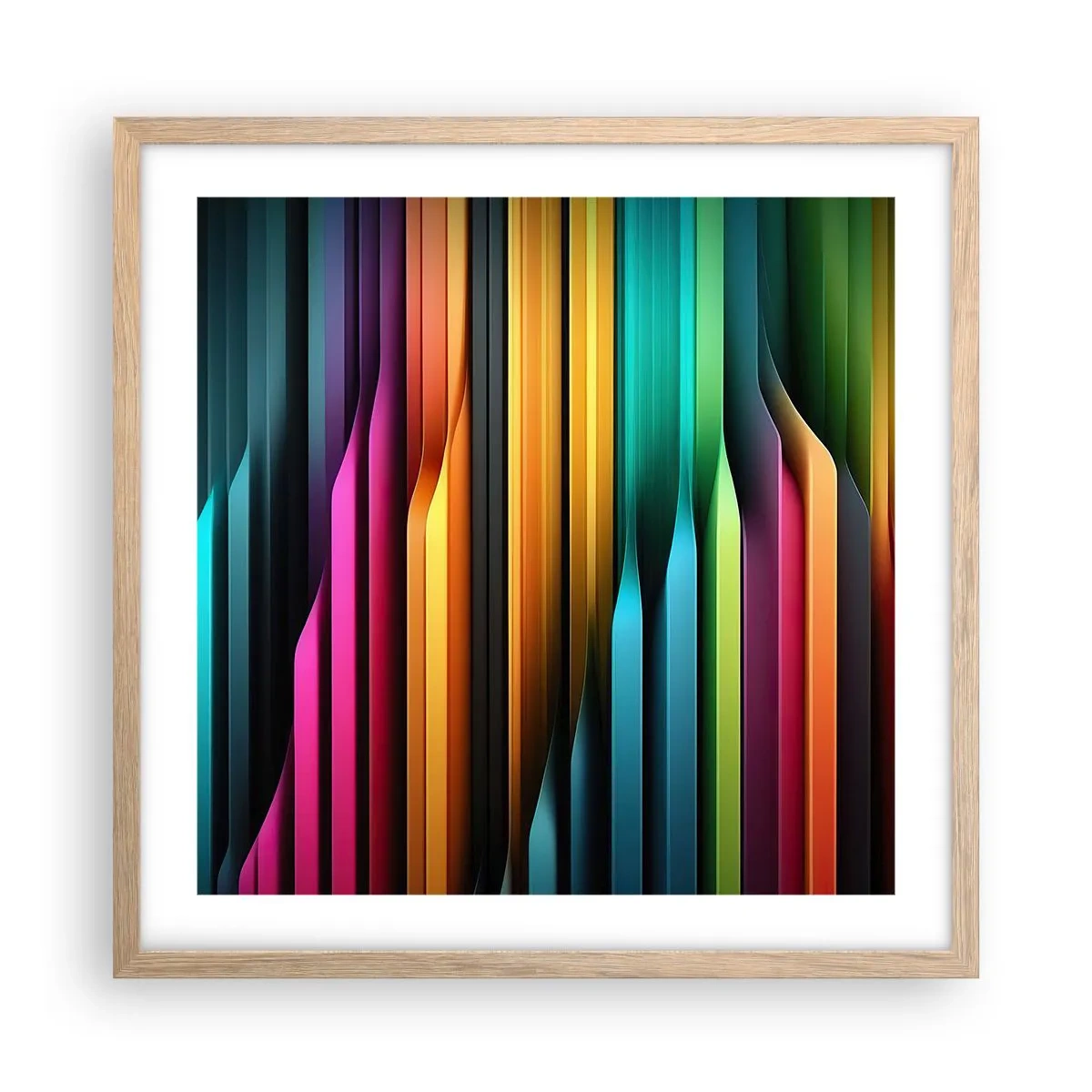 Póster en marco roble claro - Órgano luminoso - 50x50 cm