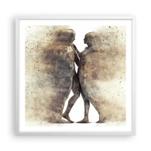 Póster en marco blanco - Del polvo resurgieron para amar - 60x60 cm