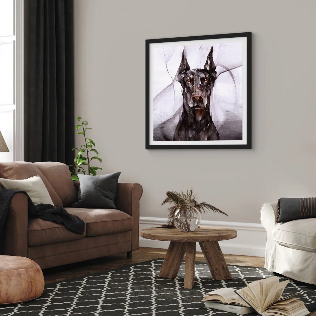 Póster en marco negro - Nacido noble - 50x50 cm