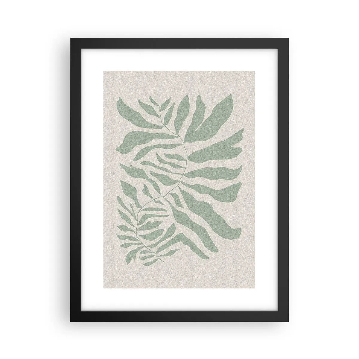 Póster en marco negro - Rama esmeralda - 30x40 cm