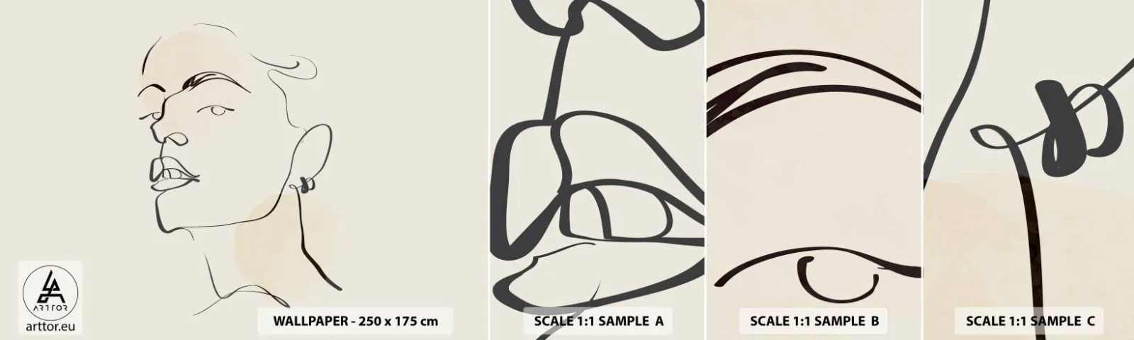 Muestra De Fotomural Standard Eco - Una mirada orgullosa - cara de mujer, retrato de una mujer, Gráficos - 100x30 cm