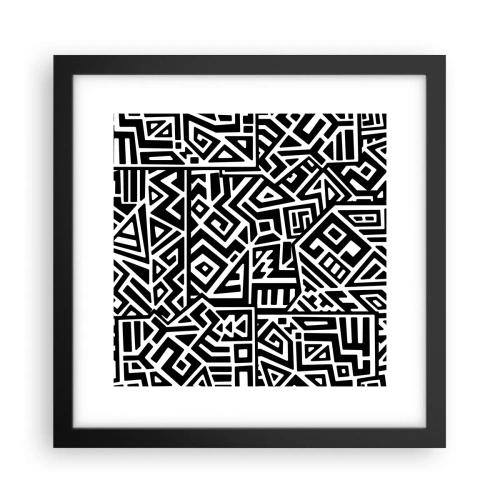 Póster en marco negro - Composición precolombina - 30x30 cm