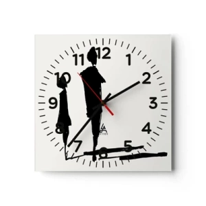 Reloj de pared - Reloj de vidrio - ¿Seguro que juntos? - 30x30 cm