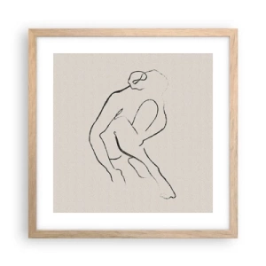 Póster en marco roble claro - Boceto íntimo - 40x40 cm