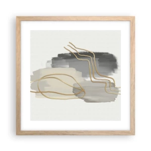 Póster en marco roble claro - Persistencia y movimiento - 40x40 cm