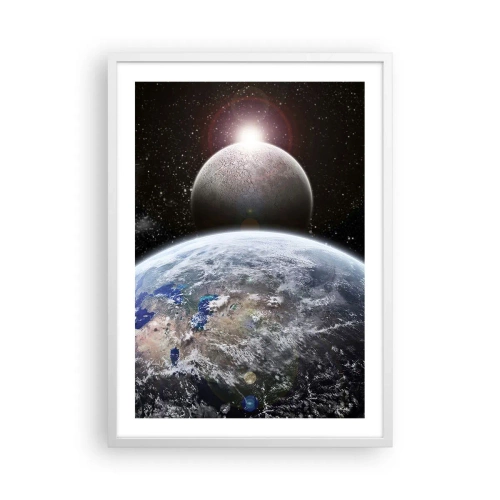 Póster en marco blanco - Paisaje cósmico - amanecer - 50x70 cm