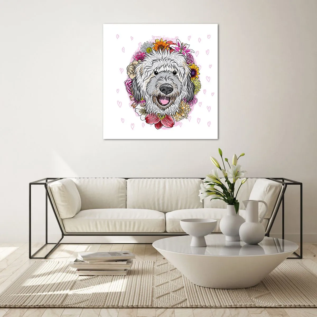 Cuadro sobre vidrio - Impresiones sobre Vidrio - Alegría de cachorro - 50x50 cm