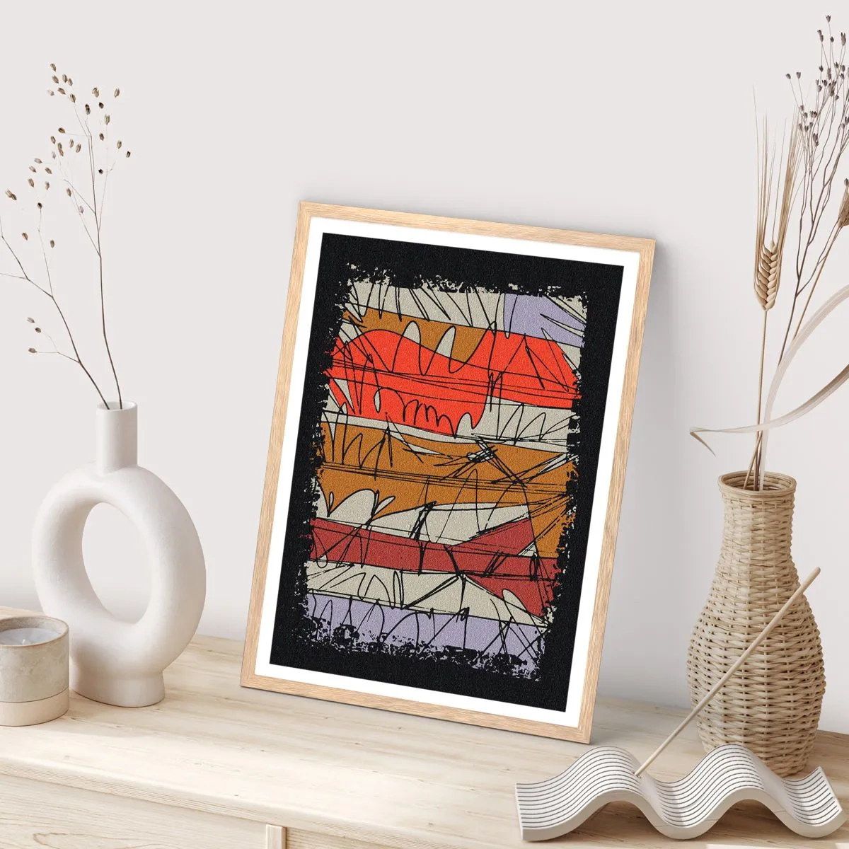 Póster en marco roble claro - Composición espontánea - 70x100 cm