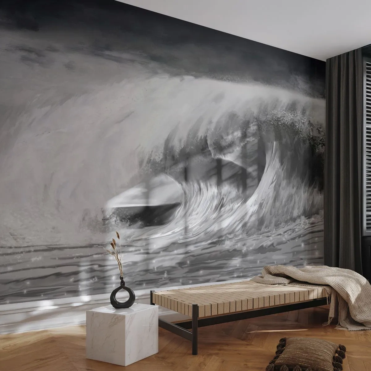Fotomural Premium Sand - La ira del océano - Mar, Océano, Ola alta - 300x210 cm