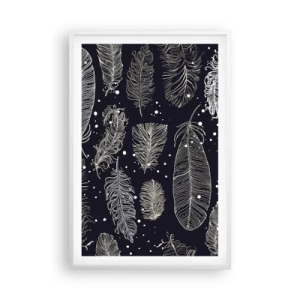 Póster en marco blanco - Encaje de plumas - 61x91 cm