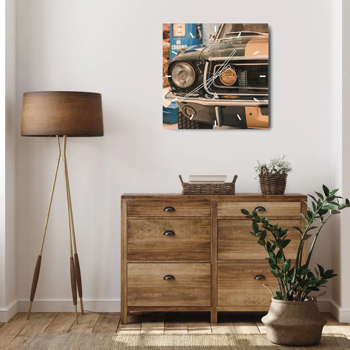 Reloj de pared - Reloj de vidrio - Encuentro con una leyenda - 40x40 cm