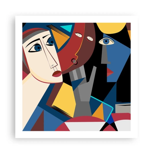 Póster - Conversación cubista - 60x60 cm