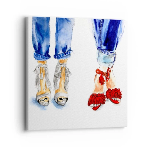 Cuadro sobre lienzo - Impresión de Imagen - ¿Por qué no vamos a dar un paseo? - 40x40 cm