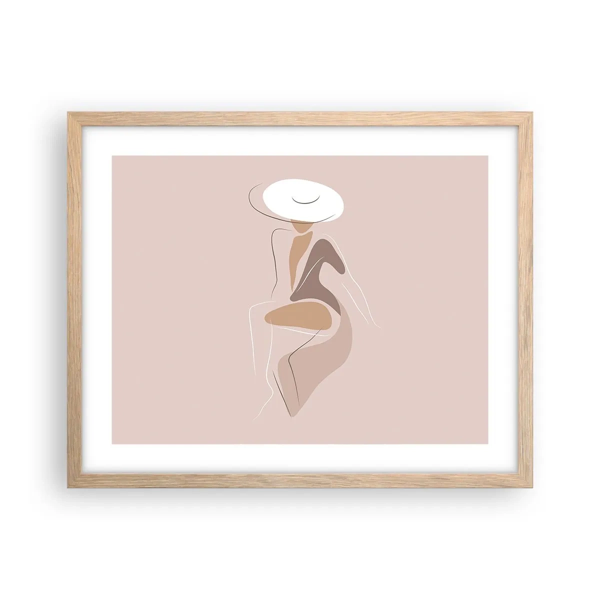 Póster en marco roble claro - Una auténtica dama - 50x40 cm