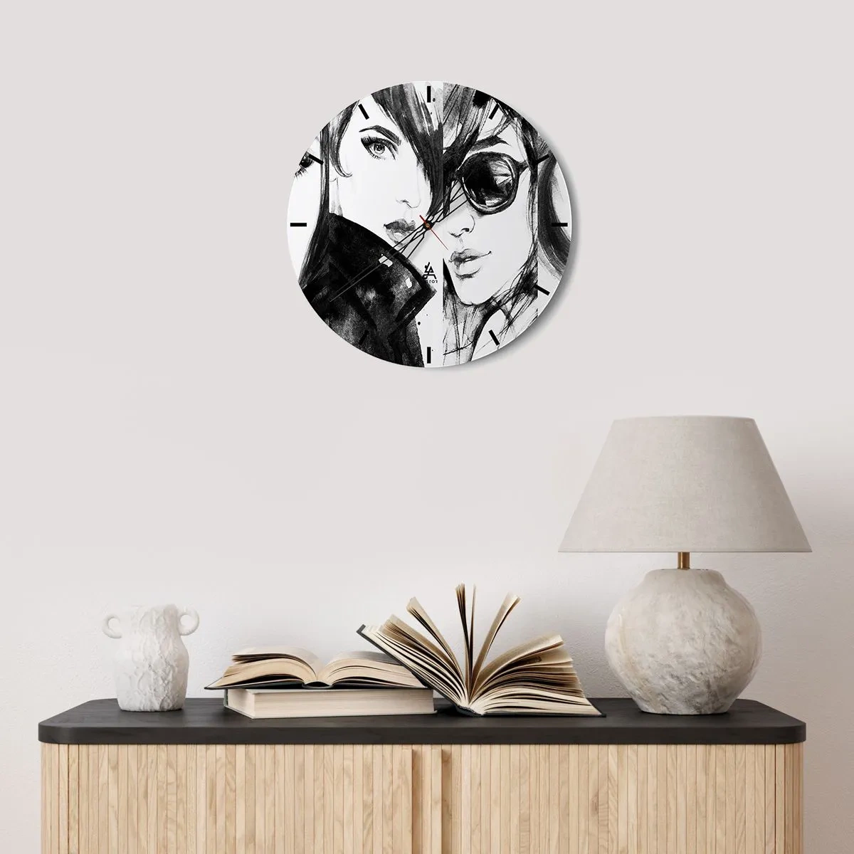 Reloj de pared - Reloj de vidrio - La belleza multiplicada - 40x40 cm