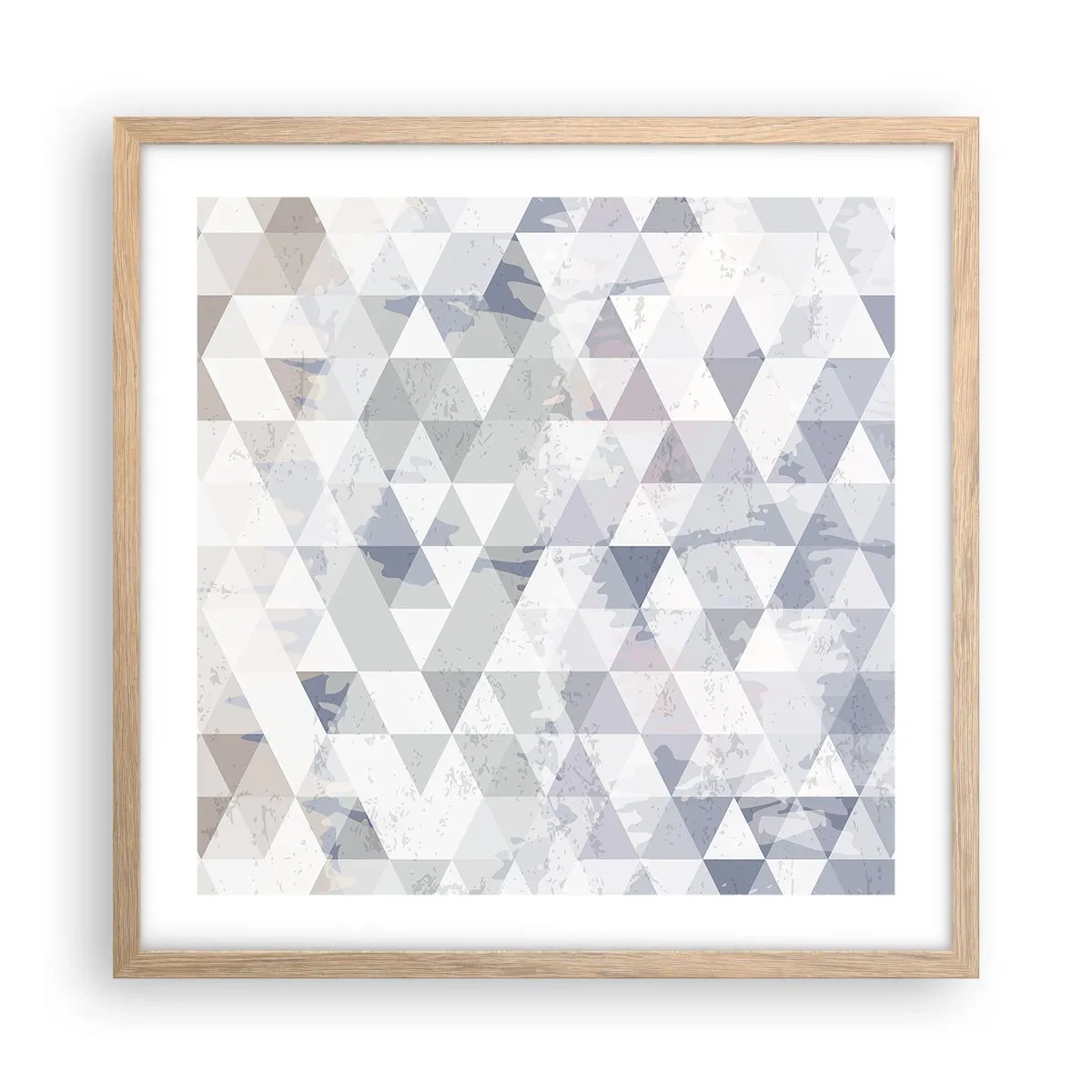 Póster en marco roble claro - A ritmo de triángulo - 50x50 cm