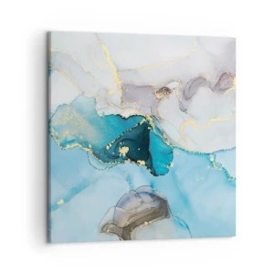 Cuadro sobre lienzo - Impresión de Imagen - Un estudio del encuentro entre el gris y el turquesa - 50x50 cm