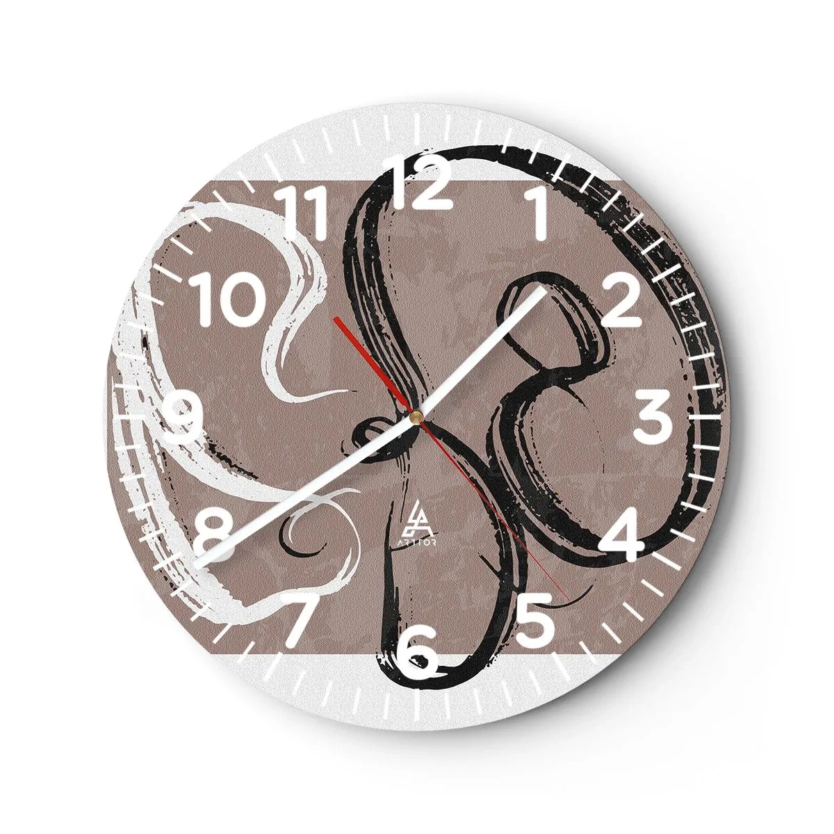 Reloj de pared - Reloj de vidrio - Composición: la búsqueda de la plenitud - 40x40 cm