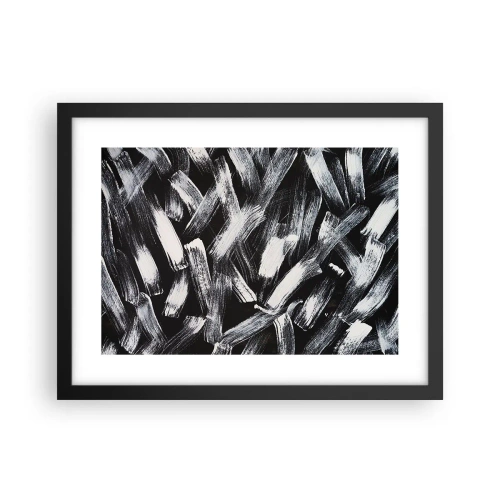 Póster en marco negro - Abstracción en el espíritu industrial - 40x30 cm