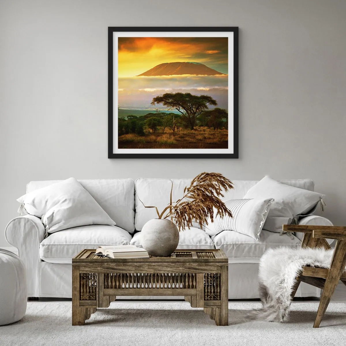 Póster en marco negro - El sueño del viajero - 40x40 cm