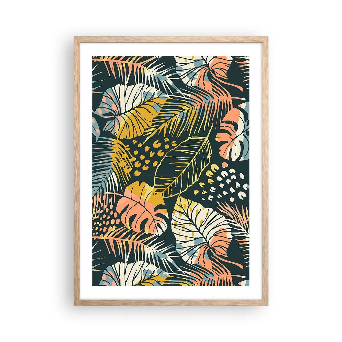 Póster en marco roble claro - Una frondosa fantasía - 50x70 cm