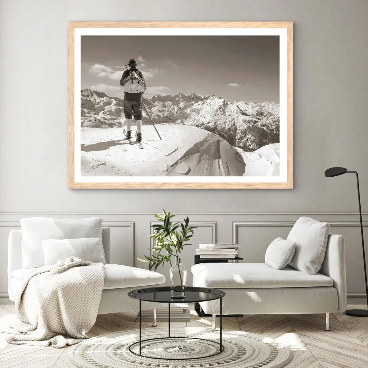 Póster en marco roble claro - El techo del mundo - 100x70 cm