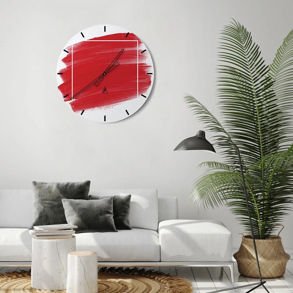 Reloj de pared - Reloj de vidrio - Fuera del marco - 30x30 cm