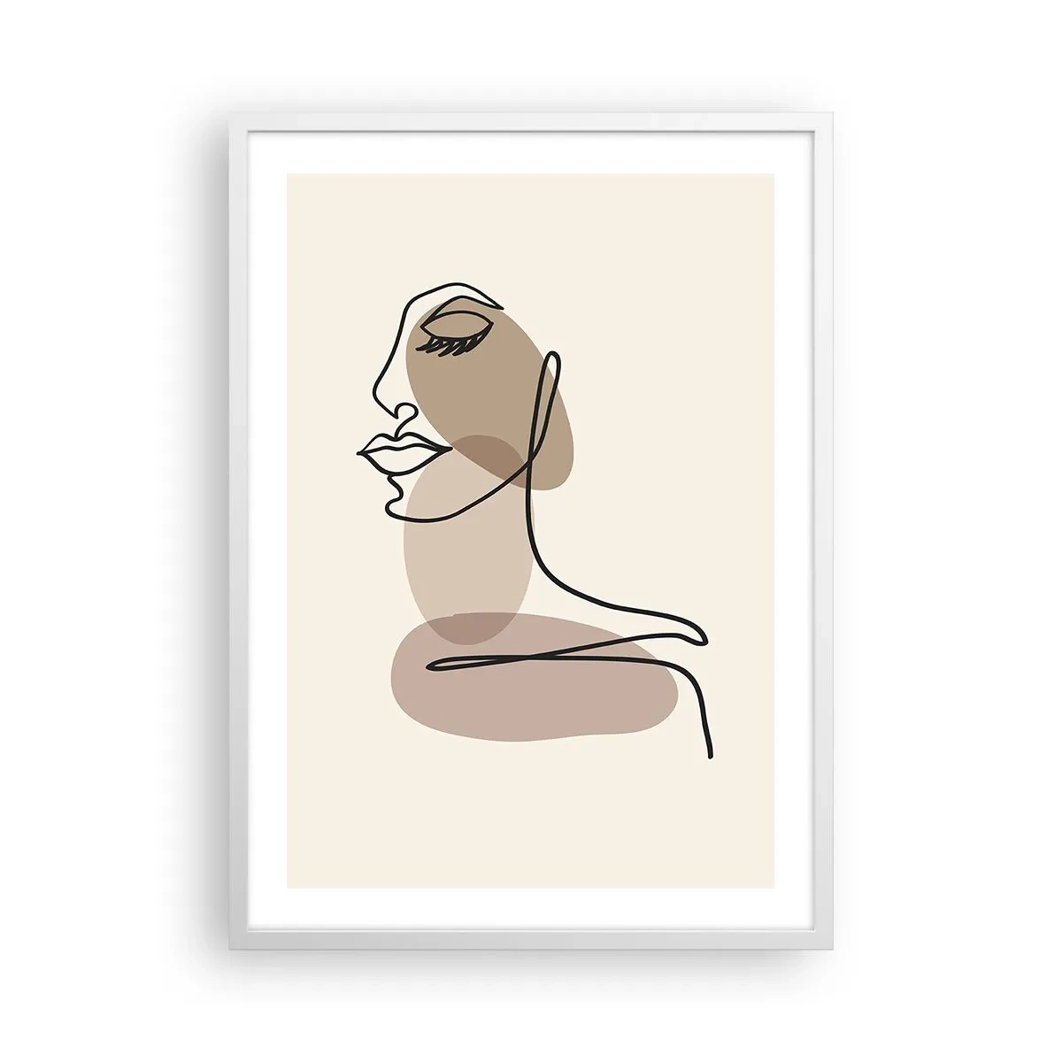 Póster en marco blanco - Escucharse a sí misma - 50x70 cm