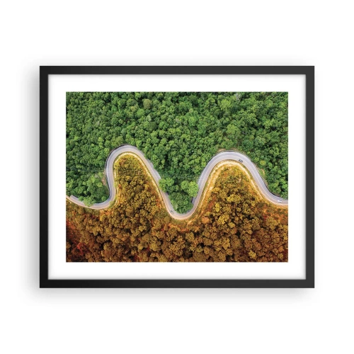 Póster en marco negro - Frontera serpenteante - 50x40 cm